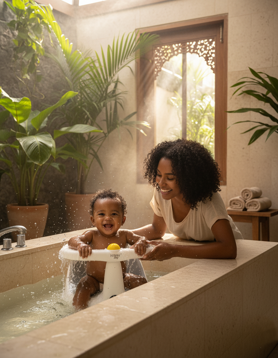 Hibby Bath Seat Set | 360° Secure Seat with Thermometer